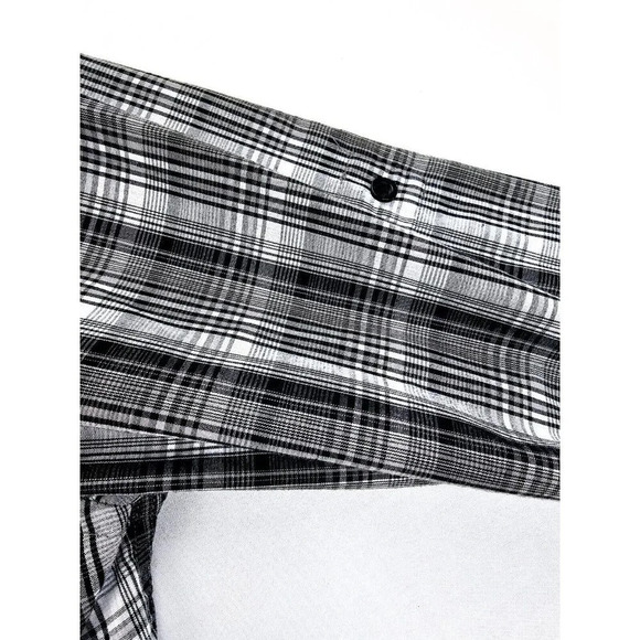 Airwalk Size Medium Men's Gray Check Logo Tag Long Sleeve Dual Pocket Shirt - Picture 9 of 13